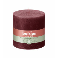 Bolsius Rustiek Stompkaars - 62u Brandduur - Ø100mm - H10cm - Velvet Red - Merk Bolsius - Kleur Rood - Aantal branduren 62u - Geur Ongeparfumeerd