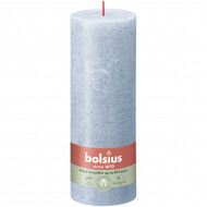 Bolsius Rustiek Stompkaars - 35u Brandduur - Ø70mm - H19cm - Sky Blue - Merk Bolsius - Aantal branduren 35u - Geur Ongeparfumeerd - Kleur Sky blauw