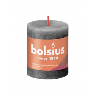 Bolsius Rustiek Stompkaars - 35u Brandduur - Ø68mm - H8cm - Stormy Grey - Merk Bolsius - Geur Ongeparfumeerd - Kleur Donkergrijs - Aantal branduren 35u