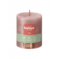 Bolsius Rustiek Stompkaars - 35u Brandduur - Ø68mm - H8cm - Summer Pink - Merk Bolsius - Aantal branduren 35u - Geur Ongeparfumeerd - Kleur Roze
