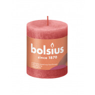 Bolsius Rustiek Stompkaars - 35u Brandduur - Ø68mm - H8cm - Blossom Pink - Merk Bolsius - Aantal branduren 35u - Geur Ongeparfumeerd - Kleur Roze