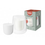 Bolsius Starterkit Clean Light Zero - Houder en Kaars - 20u Brandduur - Ø83mm - H11,6cm - Wit - Merk Bolsius - Aantal branduren 20u