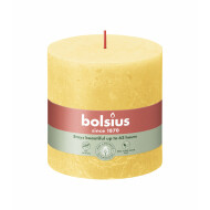 Bolsius Rustiek Stompkaars - 62u Brandduur - Ø100mm - H10cm - Sunny Yellow - Merk Bolsius - Geur Ongeparfumeerd - Aantal branduren 62u - Kleur Geel