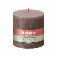 Bolsius Rustiek Stompkaars - 62u Brandduur - Ø100mm - H10cm - Rustic Taupe - Merk Bolsius - Kleur Taupe - Aantal branduren 62u - Geur Ongeparfumeerd