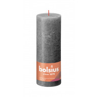 Bolsius Rustiek Stompkaars - 35u Brandduur - Ø70mm - H19cm - Stormy Grey - Merk Bolsius - Kleur Donkergrijs - Geur Ongeparfumeerd - Aantal branduren 35u