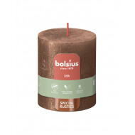 Bolsius Rustiek Stompkaars - 35u Brandduur - Ø68mm - H8cm - Summer Copper - Merk Bolsius - Kleur Koper - Geur Ongeparfumeerd - Aantal branduren 35u