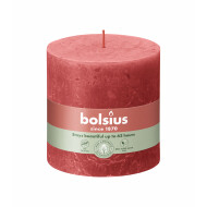 Bolsius Rustiek Stompkaars - 62u Brandduur - Ø100mm - H10cm - Blossom Pink - Merk Bolsius - Geur Ongeparfumeerd - Kleur Roze - Aantal branduren 62u