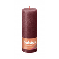 Bolsius Rustiek Stompkaars - 35u Brandduur - Ø70mm - H19cm - Velvet Red - Merk Bolsius - Geur Ongeparfumeerd - Kleur Rood - Aantal branduren 35u