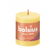 Bolsius Rustiek Stompkaars - 35u Brandduur - Ø68mm - H8cm - Sunny Yellow - Merk Bolsius - Geur Ongeparfumeerd - Kleur Geel - Aantal branduren 35u