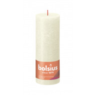 Bolsius Rustiek Stompkaars - 35u Brandduur - Ø70mm - H19cm - Soft Pearl - Merk Bolsius - Kleur Parel - Geur Ongeparfumeerd - Aantal branduren 35u