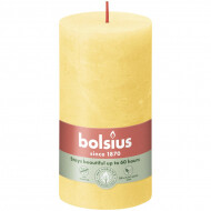 Bolsius Rustiek Stompkaars - 60u Brandduur - Ø68mm - H13cm - Sunny Yellow - Merk Bolsius - Geur Ongeparfumeerd - Kleur Geel - Aantal branduren 60u