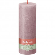 Bolsius Rustiek Stompkaars - 35u Brandduur - Ø70mm - H19cm - Ash Rose - Merk Bolsius - Kleur Roze,Grijs - Aantal branduren 35u - Geur Ongeparfumeerd