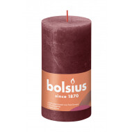 Bolsius Rustiek Stompkaars - 60u Brandduur - Ø68mm - H13cm - Velvet Red - Merk Bolsius - Kleur Rood - Geur Ongeparfumeerd - Aantal branduren 60u