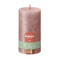 Bolsius Rustiek Stompkaars - 60u Brandduur - Ø70mm - H13cm - Summer Pink - Merk Bolsius - Aantal branduren 60u