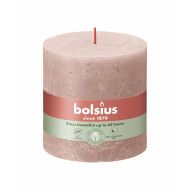 Bolsius Rustiek Stompkaars - 62u Brandduur - Ø100mm - H10cm - Misty Pink - Merk Bolsius - Aantal branduren 62u - Kleur Roze,Grijs - Geur Ongeparfumeerd