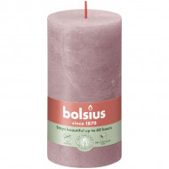 Bolsius Rustiek Stompkaars - 60u Brandduur - Ø68mm - H13cm - Ash Rose - Merk Bolsius - Kleur Roze,Grijs - Geur Ongeparfumeerd - Aantal branduren 60u
