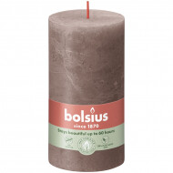 Bolsius Rustiek Stompkaars - 60u Brandduur - Ø68mm - H13cm - Rustic Taupe - Merk Bolsius - Geur Ongeparfumeerd - Kleur Taupe - Aantal branduren 60u