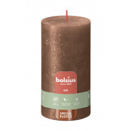 Bolsius Rustiek Stompkaars - 60u Brandduur - Ø70mm - H13cm - Summer Copper - Merk Bolsius - Aantal branduren 60u