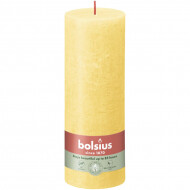 Bolsius Rustiek Stompkaars - 35u Brandduur - Ø70mm - H19cm - Sunny Yellow - Merk Bolsius - Aantal branduren 35u - Kleur Geel - Geur Ongeparfumeerd