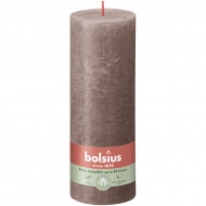 Bolsius Rustiek Stompkaars - 35u Brandduur - Ø70mm - H19cm - Rustic Taupe - Merk Bolsius - Aantal branduren 35u - Geur Ongeparfumeerd - Kleur Taupe