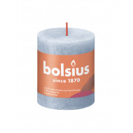 Bolsius Rustiek Stompkaars - 35u Brandduur - Ø68mm - H8cm - Sky Blue - Merk Bolsius - Aantal branduren 35u - Geur Ongeparfumeerd - Kleur Sky blauw