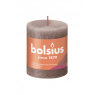 Bolsius Rustiek Stompkaars - 35u Brandduur - Ø68mm - H8cm - Rustic Taupe - Merk Bolsius - Geur Ongeparfumeerd - Kleur Taupe - Aantal branduren 35u