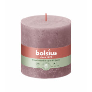Bolsius Rustiek Stompkaars - 62u Brandduur - Ø100mm - H10cm - Ash Rose - Merk Bolsius - Aantal branduren 62u - Kleur Grijs,Roze - Geur Ongeparfumeerd