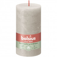 Bolsius Rustiek Stompkaars - 60u Brandduur - Ø68mm - H13cm - Sandy Grey - Merk Bolsius - Geur Ongeparfumeerd - Kleur Grijs - Aantal branduren 60u