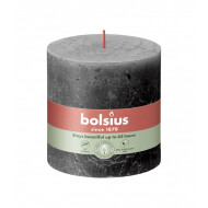 Bolsius Rustiek Stompkaars - 62u Brandduur - Ø100mm - H10cm - Stormy Grey - Merk Bolsius - Geur Ongeparfumeerd - Aantal branduren 62u - Kleur Donkergrijs