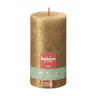 Bolsius Rustiek Stompkaars - 60u Brandduur - Ø70mm - H13cm - Summer Gold - Merk Bolsius - Aantal branduren 60u