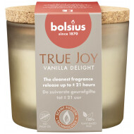 Bolsius True Joy Geurglas met Kurk - 21u Brandduur - Ø83mm - 7,6cm - Vanilla Delight - Merk Bolsius - Aantal branduren 21u - Geur Vanille - Kleur Wit