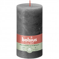 Bolsius Rustiek Stompkaars - 60u Brandduur - Ø68mm - H13cm - Stormy Grey - Merk Bolsius - Aantal branduren 60u - Kleur Donkergrijs - Geur Ongeparfumeerd
