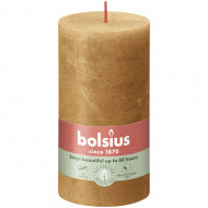 Bolsius Rustiek Stompkaars - 60u Brandduur - Ø68mm - H13cm - Spice Brown - Merk Bolsius - Geur Ongeparfumeerd - Aantal branduren 60u - Kleur Bruin