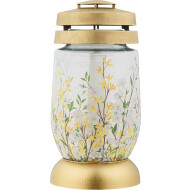 Bolsius Bougie Commémorative Forsythia - 36h Durée de Combustion - Ø11cm - H22,4cm - Or/Blanc/Jaune - Marque Bolsius - Couleur Blanc,Jaune,Or