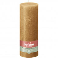 Bolsius Rustiek Stompkaars - 35u Brandduur - Ø70mm - H19cm - Spice Brown - Merk Bolsius - Geur Ongeparfumeerd - Kleur Bruin - Aantal branduren 35u