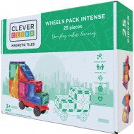 Cleverclixx Wheels Pack Intense Magnetische Tegels met Wagen - 25 stuks - Merk Cleverclixx - Leeftijd 3 t/m 6 jaar