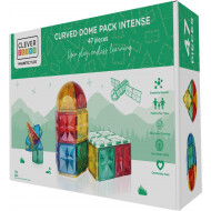 Cleverclixx Curved Dome Pack Intense Magnetische Tegels Bouwset - Afgeronde Stukken - 47 stuks - Merk Cleverclixx - Leeftijd vanaf 3 jaar
