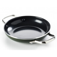 Dagelijkse Kost Keramische Braadpan - 2 Grepen - Ø28cm - Aluminium - Olijfgroen - Merk Dagelijkse Kost - Geschikt voor Brander,Oven,Inductie,Electrisch,Alle warmtebronnen,Gas,Keramisch,Halogeen