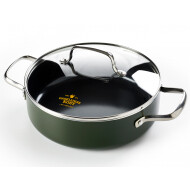 Dagelijkse Kost Poêle à Ragoût en Céramique - Ø24cm - Aluminium - Vert Olive - Marque Dagelijkse Kost - Convient pour Toutes sources de chaleur,Keramisch,Halogeen,Induction,Brander,Four,Électrique,Gaz