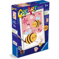 Ravensburger CreArt Happy Bumblebees - Schilderen op Nummer - Vanaf 7 Jaar - Leeftijd vanaf 7 jaar