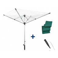Leifheit droogmolen Lino Lift 600 quick start  - incl. beschermhoes- 60m drooglengte - Merk Leifheit - Materiaal RVS