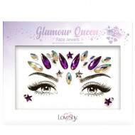 Gezicht Juwelen Steentjes Glamour Queen - Meerkleurig - Merk Partyline