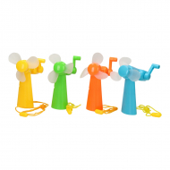 Ventilateur à Main avec Cordon - 10,5x8x5,5cm - Plastique - 4ass - Couleur Orange,Vert,Jaune,Bleu