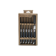 Laguiole Rustic Couteaux à Steak - Inox - Gris - 6 pièces - Matériel RVS