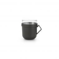 Brabantia Make & Take Tasse à Soupe - Couvercle Vissable - 0,6L - Plastique - Gris Foncé - Marque Brabantia - Matériel Matière plastique - Couleur Gris foncé