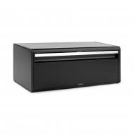 Brabantia Boîte à Pain avec Couvercle Abattant - 18L - 18,7x25x46,5cm - Acier - Noir - Marque Brabantia - Couleur Noir - Matériel Acier