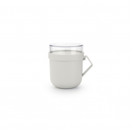 Brabantia Make & Take Tasse à Soupe - Couvercle Vissable - 0,6L - Plastique - Gris Clair - Marque Brabantia - Matériel Matière plastique - Couleur Gris