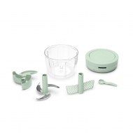 Brabantia Tasty+ Handmatige Hakmolen - Met Messen, Mixer en Klopper - 0,6L - Jade Groen - Merk Brabantia