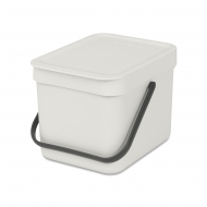 Brabantia Sort & Go Afvalemmer S - Met Muurbevestiging - 6L - Lichtgrijs - Merk Brabantia - Kleur Grijs - Inhoud 6 l