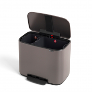 Brabantia Bo Pedaalemmer met 2 Binnenemmers J en X - 23 en 11L - 44x36,3x54cm - Platinum - Merk Brabantia - Inhoud Nvt - Kleur Platinum